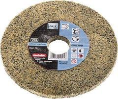 Metabo - 5" Diam, 3/8" Face Width, 7/8" Center Hole, Medium Grade, Fleece Deburring Wheel - Unitized, Hard Density 3 Grade, 10,000 RPM - Eagle Tool & Supply