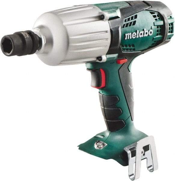 Metabo - 1/2" Drive 18 Volt Pistol Grip Cordless Impact Wrench & Ratchet - 1,600 RPM, 2,200 BPM, 450 Ft/Lb Torque, Lithium-Ion Batteries Not Included - Eagle Tool & Supply