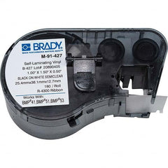 Brady - 1/2" x 1" Black Vinyl Cartridge - Eagle Tool & Supply