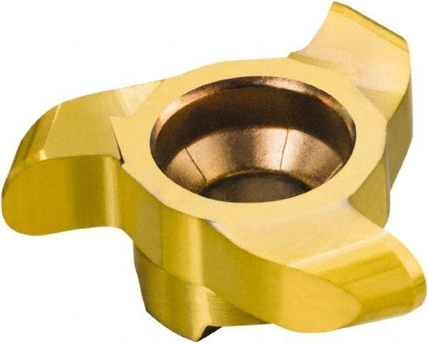 Sandvik Coromant - 327-RM RM Grade 1025 Carbide Groove Milling Tip Insert - TiAlN/TiN Finish, 3 Flutes, 21.7mm Cutting Diam, 4.5mm Depth of Cut, 5.75mm Extension, 0.7874" Cnr Rad - Eagle Tool & Supply