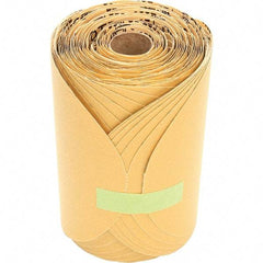 3M - 6" Diam, 100 Grit Aluminum Oxide Adhesive PSA Disc - Fine Grade, Gold, Paper Backing, Flexible, Use with Random Orbital Sanders - Eagle Tool & Supply