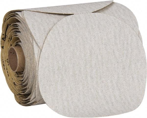 3M - 5" Diam, 80 Grit Aluminum Oxide Adhesive PSA Disc - Medium Grade, Gold, Film Backing, Flexible, Use with Random Orbital Sanders - Eagle Tool & Supply