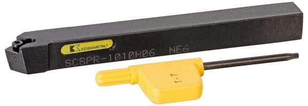 Kennametal - SCSP, Right Hand Cut, 45° Lead Angle, 10mm Shank Height x 10mm Shank Width, Positive Rake Indexable Turning Toolholder - 100mm OAL, CP..0602.. Insert Compatibility, Series Screw-On - Eagle Tool & Supply