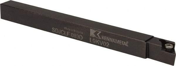 Kennametal - SDJC, Left Hand Cut, 3° Lead Angle, 1/2" Shank Height x 1/2" Shank Width, Neutral Rake Indexable Turning Toolholder - 6" OAL, DC..32.5. Insert Compatibility, Series Screw-On - Eagle Tool & Supply