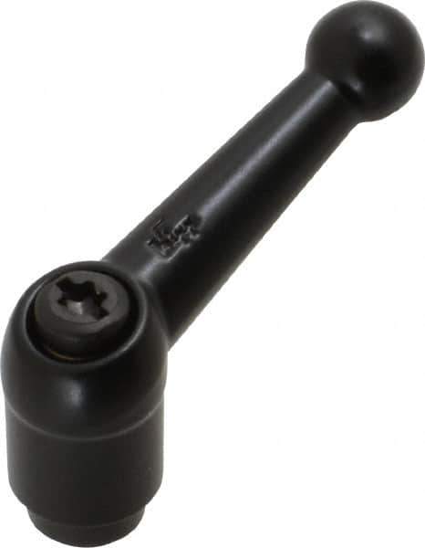 KIPP - #10-24, 0.51" Hub Diam, Zinc Die Cast (Steel Components) Tapped Adjustable Clamping Lever - 1.81" OAL, 1.28" High, 0.35" Hole Depth - Eagle Tool & Supply