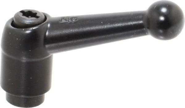 KIPP - 1/4-20, 0.51" Hub Diam, Zinc Die Cast (Steel Components) Tapped Adjustable Clamping Lever - 1.81" OAL, 1.28" High, 0.35" Hole Depth - Eagle Tool & Supply
