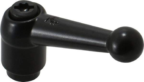 KIPP - M5 x 0.8, 13mm Hub Diam, Zinc Die Cast (Steel Components) Tapped Adjustable Clamping Lever - 46mm OAL, 32.5mm High, 9mm Hole Depth - Eagle Tool & Supply