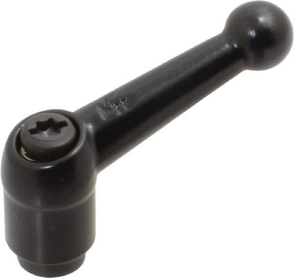 KIPP - M6 x 1.0, 13mm Hub Diam, Zinc Die Cast (Steel Components) Tapped Adjustable Clamping Lever - 46mm OAL, 32.5mm High, 9mm Hole Depth - Eagle Tool & Supply