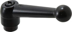 KIPP - M8 x 1.25, 18mm Hub Diam, Zinc Die Cast (Steel Components) Tapped Adjustable Clamping Lever - 73mm OAL, 45.5mm High, 12mm Hole Depth - Eagle Tool & Supply