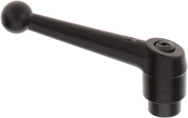 KIPP - M16 x 2.0, 30mm Hub Diam, Zinc Die Cast (Steel Components) Tapped Adjustable Clamping Lever - 126mm OAL, 79mm High, 23mm Hole Depth - Eagle Tool & Supply
