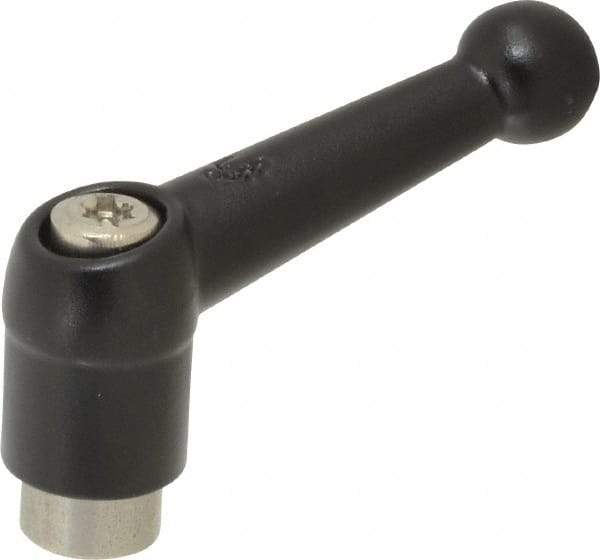 KIPP - M6 x 1.0, 13mm Hub Diam, Zinc Die Cast (Stainless Steel Components) Tapped Adjustable Clamping Lever - 46mm OAL, 32.5mm High, 9mm Hole Depth - Eagle Tool & Supply