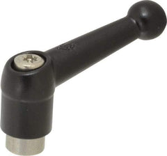 KIPP - M6 x 1.0, 13mm Hub Diam, Zinc Die Cast (Stainless Steel Components) Tapped Adjustable Clamping Lever - 46mm OAL, 32.5mm High, 9mm Hole Depth - Eagle Tool & Supply
