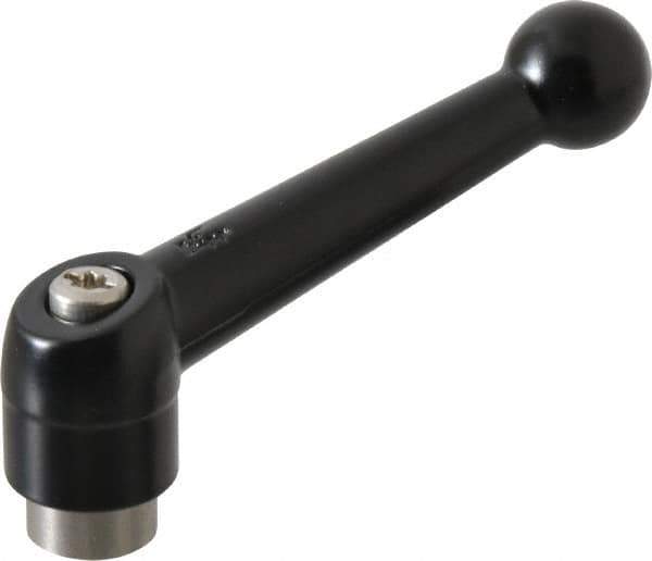 KIPP - 1/4-20, 0.71" Hub Diam, Zinc Die Cast (Stainless Steel Components) Tapped Adjustable Clamping Lever - 2.87" OAL, 1.79" High, 0.47" Hole Depth - Eagle Tool & Supply