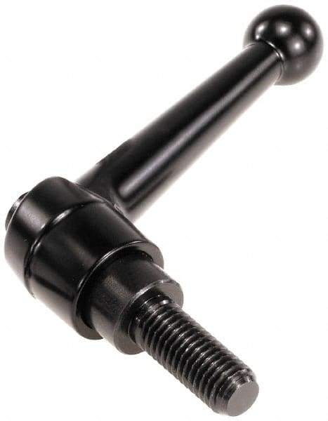 KIPP - M16 x 2.0, 30mm Hub Diam, Zinc Die Cast (Steel Components) Metric Threaded Stud Adjustable Clamping Lever - 60mm Stud Length, 126mm OAL, 79mm High - Eagle Tool & Supply