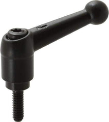 KIPP - #10-24, 13mm Hub Diam, Zinc Die Cast (Steel Components) Threaded Stud Adjustable Clamping Lever - 0.59" Stud Length, 46mm OAL, 32.5mm High - Eagle Tool & Supply