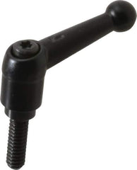 KIPP - 1/4-20, 13mm Hub Diam, Zinc Die Cast (Steel Components) Threaded Stud Adjustable Clamping Lever - 0.79" Stud Length, 46mm OAL, 32.5mm High - Eagle Tool & Supply
