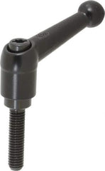 KIPP - M6 x 1.0, 13mm Hub Diam, Zinc Die Cast (Steel Components) Metric Threaded Stud Adjustable Clamping Lever - 25mm Stud Length, 46mm OAL, 32.5mm High - Eagle Tool & Supply