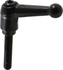 KIPP - M6 x 1.0, 13mm Hub Diam, Zinc Die Cast (Steel Components) Metric Threaded Stud Adjustable Clamping Lever - 30mm Stud Length, 46mm OAL, 32.5mm High - Eagle Tool & Supply