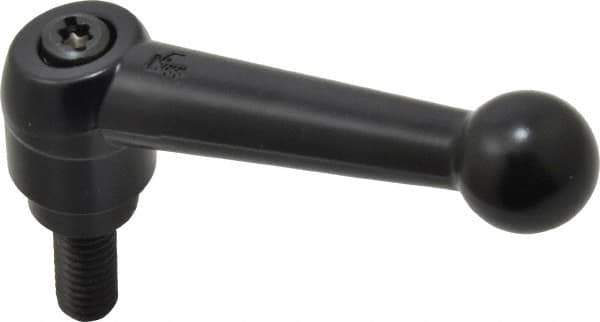 KIPP - 5/16-18, 0.71" Hub Diam, Zinc Die Cast (Steel Components) Threaded Stud Adjustable Clamping Lever - 0.79" Stud Length, 2.87" OAL, 1.79" High - Eagle Tool & Supply