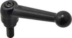 KIPP - 5/16-18, 0.71" Hub Diam, Zinc Die Cast (Steel Components) Threaded Stud Adjustable Clamping Lever - 0.79" Stud Length, 2.87" OAL, 1.79" High - Eagle Tool & Supply