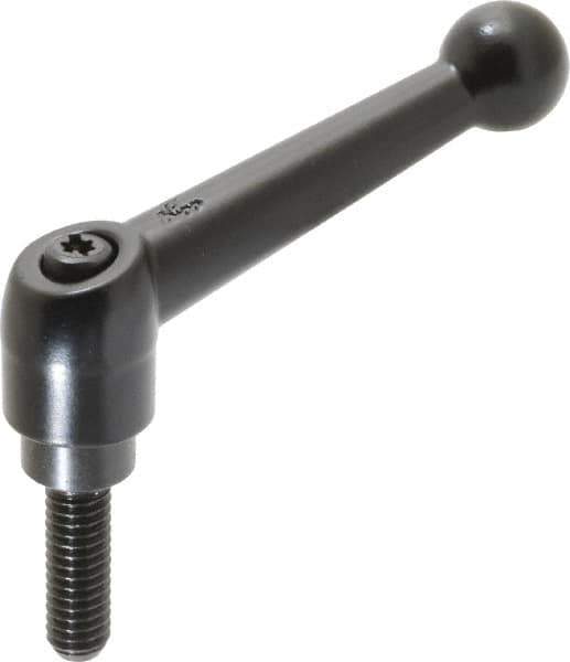 KIPP - 5/16-18, 0.71" Hub Diam, Zinc Die Cast (Steel Components) Threaded Stud Adjustable Clamping Lever - 0.98" Stud Length, 2.87" OAL, 1.79" High - Eagle Tool & Supply