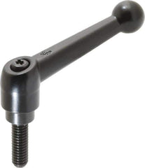 KIPP - 5/16-18, 0.71" Hub Diam, Zinc Die Cast (Steel Components) Threaded Stud Adjustable Clamping Lever - 0.98" Stud Length, 2.87" OAL, 1.79" High - Eagle Tool & Supply