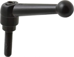 KIPP - 5/16-18, 0.71" Hub Diam, Zinc Die Cast (Steel Components) Threaded Stud Adjustable Clamping Lever - 1.18" Stud Length, 2.87" OAL, 1.79" High - Eagle Tool & Supply
