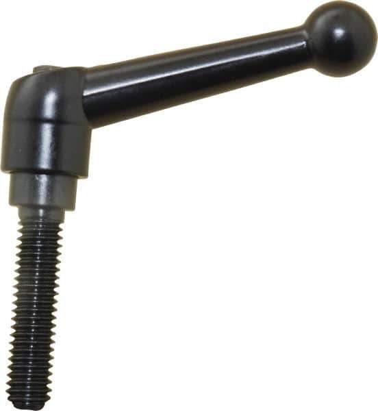 KIPP - 3/8-16, 0.71" Hub Diam, Zinc Die Cast (Steel Components) Threaded Stud Adjustable Clamping Lever - 1.57" Stud Length, 2.87" OAL, 1.79" High - Eagle Tool & Supply