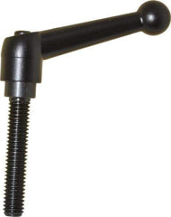 KIPP - 3/8-16, 0.71" Hub Diam, Zinc Die Cast (Steel Components) Threaded Stud Adjustable Clamping Lever - 1.97" Stud Length, 2.87" OAL, 1.79" High - Eagle Tool & Supply