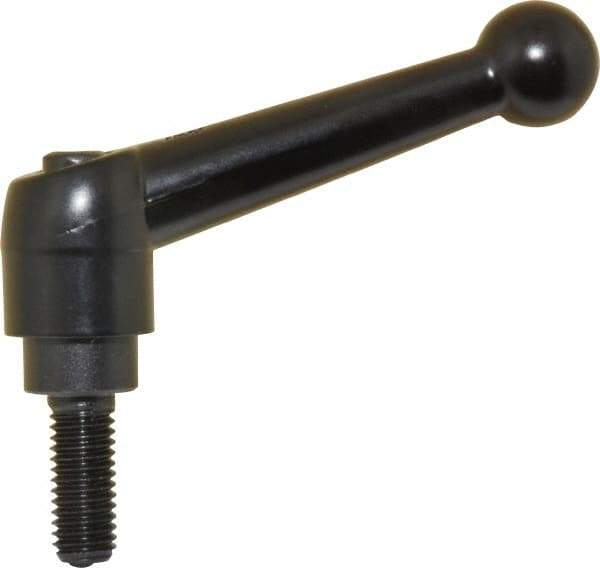 KIPP - M8 x 1.25, 18mm Hub Diam, Zinc Die Cast (Steel Components) Metric Threaded Stud Adjustable Clamping Lever - 20mm Stud Length, 73mm OAL, 45.5mm High - Eagle Tool & Supply