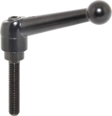KIPP - M8 x 1.25, 18mm Hub Diam, Zinc Die Cast (Steel Components) Metric Threaded Stud Adjustable Clamping Lever - 40mm Stud Length, 73mm OAL, 45.5mm High - Eagle Tool & Supply