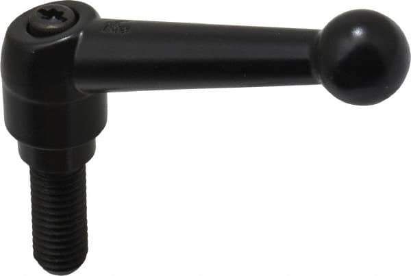 KIPP - M10 x 1.5, 18mm Hub Diam, Zinc Die Cast (Steel Components) Metric Threaded Stud Adjustable Clamping Lever - 25mm Stud Length, 73mm OAL, 45.5mm High - Eagle Tool & Supply