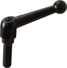 KIPP - M10 x 1.5, 18mm Hub Diam, Zinc Die Cast (Steel Components) Metric Threaded Stud Adjustable Clamping Lever - 30mm Stud Length, 73mm OAL, 45.5mm High - Eagle Tool & Supply