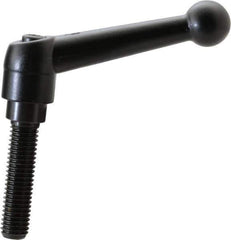 KIPP - M10 x 1.5, 18mm Hub Diam, Zinc Die Cast (Steel Components) Metric Threaded Stud Adjustable Clamping Lever - 40mm Stud Length, 73mm OAL, 45.5mm High - Eagle Tool & Supply
