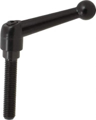 KIPP - M10 x 1.5, 18mm Hub Diam, Zinc Die Cast (Steel Components) Metric Threaded Stud Adjustable Clamping Lever - 50mm Stud Length, 73mm OAL, 45.5mm High - Eagle Tool & Supply