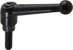 KIPP - 3/8-16, 0.83" Hub Diam, Zinc Die Cast (Steel Components) Threaded Stud Adjustable Clamping Lever - 1.18" Stud Length, 3.54" OAL, 2.26" High - Eagle Tool & Supply