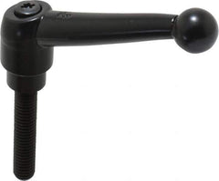 KIPP - 3/8-16, 0.83" Hub Diam, Zinc Die Cast (Steel Components) Threaded Stud Adjustable Clamping Lever - 1.97" Stud Length, 3.54" OAL, 2.26" High - Eagle Tool & Supply