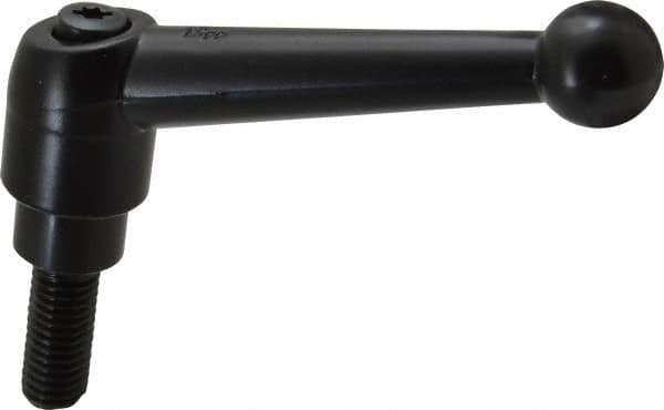 KIPP - M10 x 1.5, 21mm Hub Diam, Zinc Die Cast (Steel Components) Metric Threaded Stud Adjustable Clamping Lever - 25mm Stud Length, 90mm OAL, 57.5mm High - Eagle Tool & Supply