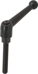 KIPP - M10 x 1.5, 21mm Hub Diam, Zinc Die Cast (Steel Components) Metric Threaded Stud Adjustable Clamping Lever - 60mm Stud Length, 90mm OAL, 57.5mm High - Eagle Tool & Supply