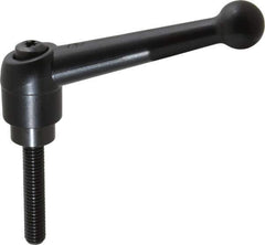 KIPP - 3/8-16, 0.98" Hub Diam, Zinc Die Cast (Steel Components) Threaded Stud Adjustable Clamping Lever - 1.97" Stud Length, 4-1/4" OAL, 2.64" High - Eagle Tool & Supply