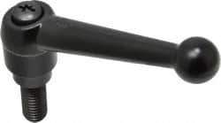 KIPP - 1/2-13, 0.98" Hub Diam, Zinc Die Cast (Steel Components) Threaded Stud Adjustable Clamping Lever - 1.18" Stud Length, 4-1/4" OAL, 2.64" High - Eagle Tool & Supply