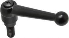 KIPP - 1/2-13, 0.98" Hub Diam, Zinc Die Cast (Steel Components) Threaded Stud Adjustable Clamping Lever - 1.18" Stud Length, 4-1/4" OAL, 2.64" High - Eagle Tool & Supply