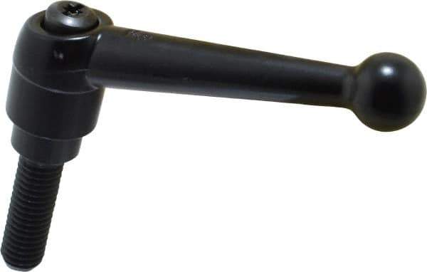 KIPP - 1/2-13, 0.98" Hub Diam, Zinc Die Cast (Steel Components) Threaded Stud Adjustable Clamping Lever - 1.57" Stud Length, 4-1/4" OAL, 2.64" High - Eagle Tool & Supply