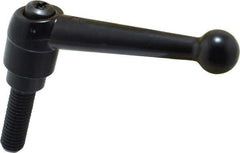 KIPP - 1/2-13, 0.98" Hub Diam, Zinc Die Cast (Steel Components) Threaded Stud Adjustable Clamping Lever - 1.57" Stud Length, 4-1/4" OAL, 2.64" High - Eagle Tool & Supply