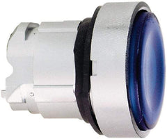 Schneider Electric - 22mm Mount Hole, Flush, Pushbutton Switch Only - Round, Blue Pushbutton, Nonilluminated, Momentary (MO) - Eagle Tool & Supply