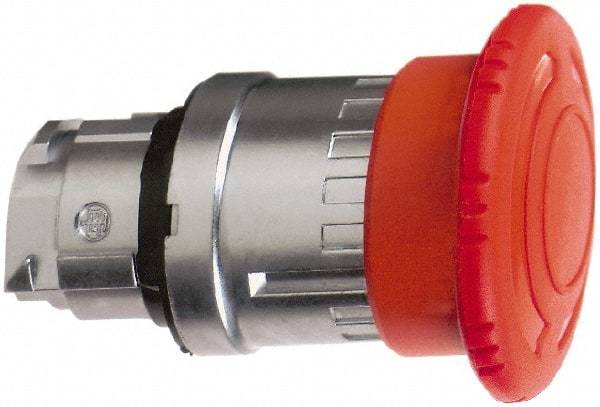 Schneider Electric - 22mm Mount Hole, Extended Mushroom Head, Pushbutton Switch Only - Round, Red Pushbutton, Maintained (MA), Momentary (MO) - Eagle Tool & Supply