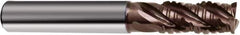Guhring - 1/2" Diam, Coarse Pitch, 1-1/4" LOC, 4 Flute Solid Carbide Corner Chamfer Roughing End Mill - nano-Si Finish, 3-1/2" OAL, 1/2" Shank Diam, Single End, Centercutting, 38° Helix - Eagle Tool & Supply