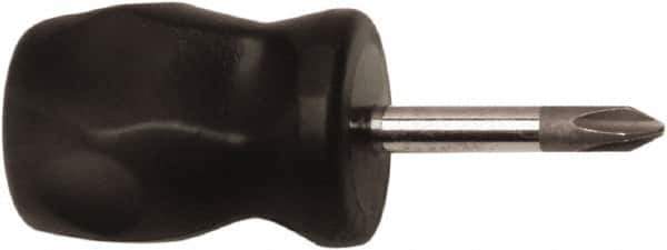 Ability One - #2, 1-1/2" OAL, Standard Phillips Screwdriver - 1-1/2" Blade Length, Round Shank, Ergonomic Handle - Eagle Tool & Supply