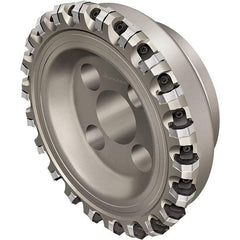 Walter - 80mm Cut Diam, 27mm Arbor Hole, 4mm Max Depth of Cut, Indexable Chamfer & Angle Face Mill - 11 Inserts, XNHF 0705 . . Insert, Right Hand Cut, 11 Flutes, Series Xtra-tec - Eagle Tool & Supply