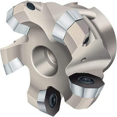 Walter - 133mm Cut Diam, 40mm Arbor Hole, 8mm Max Depth of Cut, Indexable Chamfer & Angle Face Mill - 10 Inserts, OD . . 0504 . . Insert, Right Hand Cut, 10 Flutes, Through Coolant, Series Xtra-tec - Eagle Tool & Supply